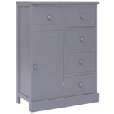 Sideboard with 10 Drawers Grey 113x30x79 cm Wood 284176