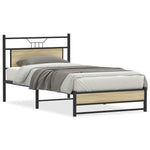 Bed Frame without Mattress Sonoma Oak 107x203 cm Engineered Wood 4106958