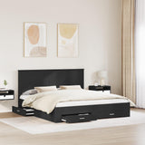 Bed Frame Black and Silver 200 x 200 cm Engineered Wood 3409609