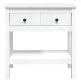 Console Table White 75x35x75 cm Solid Wood Pine 814620