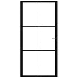Interior Door ESG Glass and Aluminium 102.5x201.5 cm Black 151205