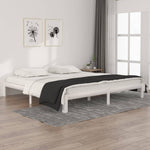 Bed Frame without Mattress White Solid Wood Pine 200x200cm 810386