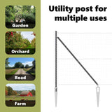 Ground Spike Fence Post 7 pcs Grey Powder-Coated Steel 42004260