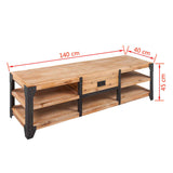Three Piece Living Room Furniture Set Solid Acacia Wood 274708