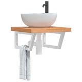 Basin Shelf Wall Mounted Steel and Solid Wood Beech 3302430