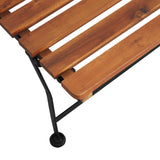 Deck Chair Brown, Black Acacia wood, Steel Standard Foldable 44390