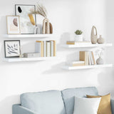 Floating Wall Shelves 4 pcs High Gloss White 80x23.5x3.8 cm MDF 323753