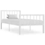 ZNTS 284562 Bed Frame without Mattress White Metal 90x200 cm