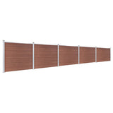 Fence Panel Set WPC 872x146 cm Brown 3070454