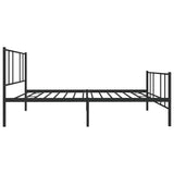 Metal Bed Frame without Mattress with Footboard Black 100x190cm 352492