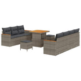Garden Sofa Set with Cushion 14 pcs Grey Poly Rattan 3364958