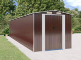 Garden Shed Dark Brown 192x689x223 cm Galvanised Steel 3147466