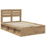 Bed Frame Artisian Oak 120 x 190 cm Solid Pine Wood 3411446