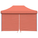 ZNTS Foldable Party Tent Pop-Up with 4 Sidewalls Terracotta 4005029