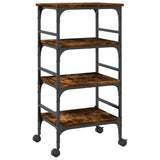 Kitchen Trolley Smoked Oak 45x35x89.5 cm Engineered Wood 842328