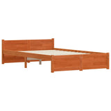 Bed Frame Wax Brown 195.5 x 140.5 x 51 cm Solid Pine Wood 870133
