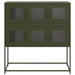 ZNTS Sideboard Olive Green 100.5x39x107 cm Cold-rolled Steel 853426