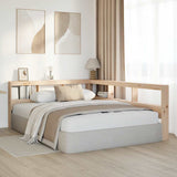 Bookcase Headboard L-Shaped 160 cm Solid Wood Pine 859259