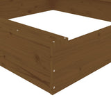 Sandbox with Seats Honey Brown Square Solid Wood Pine 825033