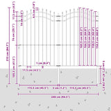Garden Fence Woerden with Spear Top Black 240x175 cm Steel 151083