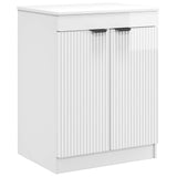 Bathroom Furniture Set High Gloss White Engineered Wood 3404226