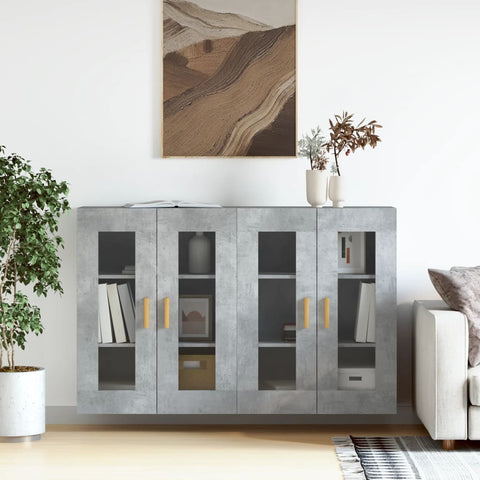 Wall Mounted Cabinets 2 pcs Concrete Grey Engineered Wood 3197900