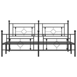 Metal Bed Frame without Mattress with Footboard Black 180x200cm 374361