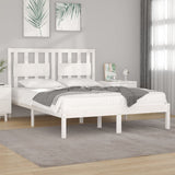 3103954 Bed Frame without Mattress White Solid Wood 200x200 cm