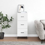 Sideboard High Gloss White 34.5x34x90 cm Engineered Wood 828622