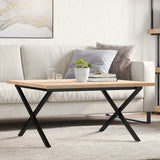Coffee Table X-Frame 80x80x45.5 cm Solid Wood Pine and Steel 3282751