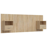 Bed Headboard with Cabinets Sonoma Oak Engineered Wood 3115694