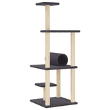 Cat Tree with Sisal Scratching Posts Dark Grey 136 cm 172093