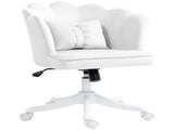 Velvet-Feel Petal Back Office Chair - White T3398P344429