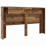 Storage Headboard with LED Old Wood Engineered Wood 3418689