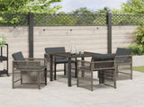 Garden Dining Set 5 pcs Grey Poly Rattan 3380777
