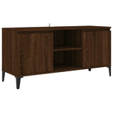 TV Cabinet with Metal Legs Brown Oak 103.5x35x50 cm 813163