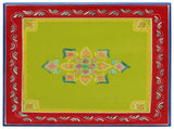 Coffee Table Green Hand Painted Solid Wood Mango 353764