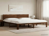 Double Bed Frame with Headboard ROSTOCK Dark Brown 200 x 200 cm 3405425