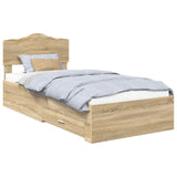 Bed Frame with Headboard Sonoma Oak 70 x 190 cm Engineered Wood 3413258
