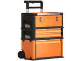 3-in-1 Stackable Rolling Tool Box - Orange T3398P376746