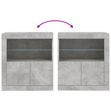 Sideboard with LED Lights Concrete Grey 60.5x37x67 cm 836619