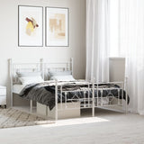 Metal Bed Frame without Mattress with Footboard White 135x190cm 374405