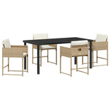 Garden Dining Set 5 pcs Beige Poly Rattan 3380731
