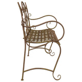 Garden Bench 2-Seater 114 x 56.5 x 90 cm Steel Antique Brown 42029539