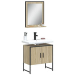 ZNTS 2 Piece Bathroom Cabinet Set Sonoma Oak Engineered Wood 3214335