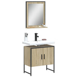 ZNTS 2 Piece Bathroom Cabinet Set Sonoma Oak Engineered Wood 3214335