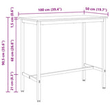 Table Grey Sonoma 100 x 50 x 90.5 cm Engineered Wood and Steel 873735