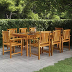 ZNTS 9 Piece Garden Dining Set Solid Wood Acacia 3098681