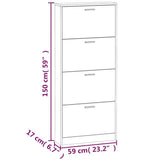Shoe Cabinet Smoked Oak 59x17x150 cm Engineered Wood 342523