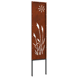 Garden Privacy Screen Rusty 32 x 140 cm Weathering steel 876209